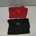 Kole Meego Square Neck Crop Tops for Women Workout Tops Trendy Going Out Tops Gym Summer Shirts 2 Pack, (Red, Black), Small