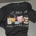 Qskall 100 Days of School Shirt for Women 100th Day of School Tshirts Teacher Tee Top, XL