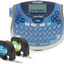 DYMO LetraTag Bundle, Handheld 100T Printer, Portable, QWERTY Keyboard, Includes 13ft Black on White Labels and 13ft Black on Clear Labels - Home Organization, Crafting, Labeling