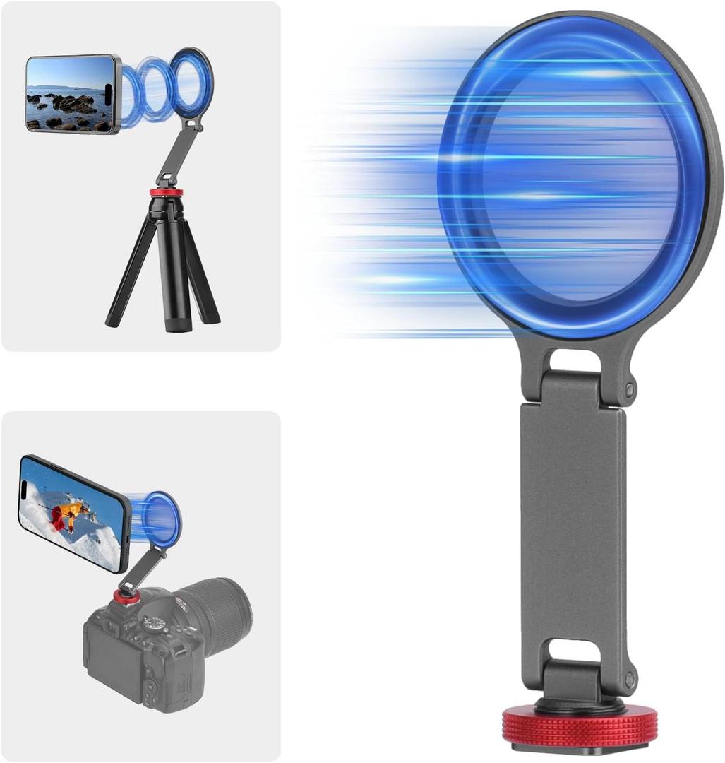 BRDRC Cold Shoe Phone Mount Holder, Tripod Mount for iPhone Magsafe Magnetic Hot Shoe Camera Adapter with 1/4" Screw Hole for DJI Ronin Samsung Canon Nikon DSLR Photography Accessories