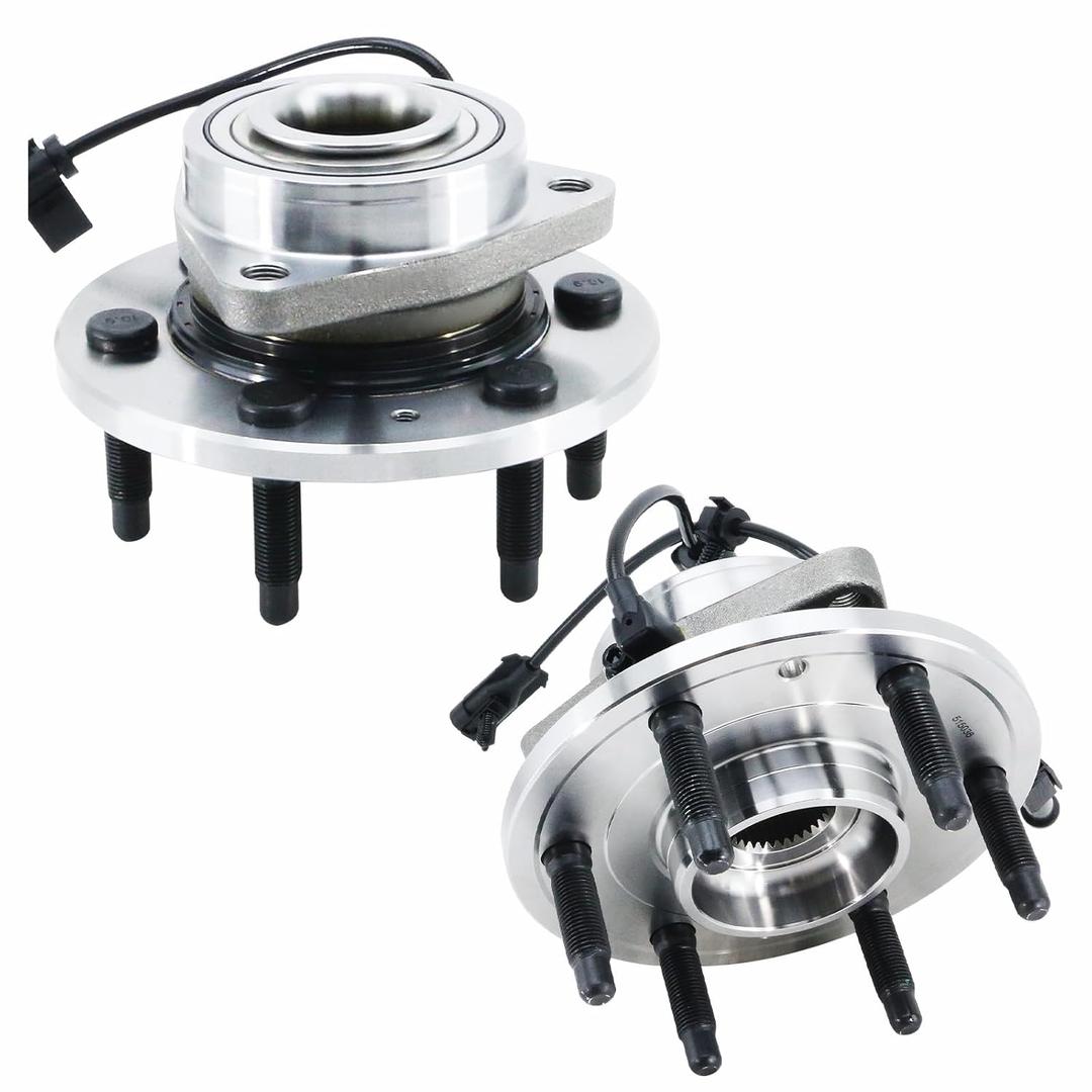515036 4WD Front Wheel Bearing and Hub Assembly Compatible with 4x4 Chevy Silverado Tahoe Cadillac Escalade Avalanche Suburban Express 1500 GMC Sierra Yukon Savana Wheel Hub Bearing ABS & 6-Lug (2pack)