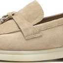 BEAU TODAY Suede Loafers Flats for Women, Women’s Slip On Penny Loafers, Leather Driving Comfortable Dress Ladies Loafers Casual Office Work Shoes Apricot US 8