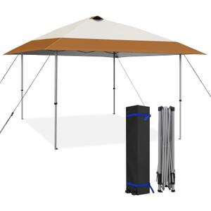 HYPER VENTURE 13x13ft Pop Up Canopy Tent with One Push Setup, Brown