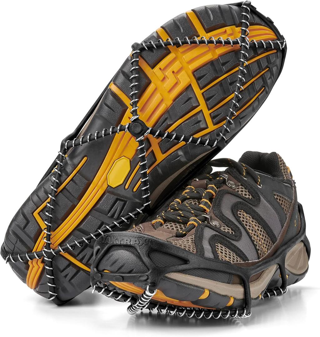 Yaktrax Walk Traction Cleats - 360-Degree Grip on Snow, Ice, & Multi-terrain Surfaces - Elastic Outer Band w/ Easy-On/Off Heel Tab & 1.2mm Zinc-coated Steel Coils - Abrasion & Rust Resistant - Unisex, Medium