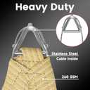Amgo Heavy Duty 16' x 24' Beige Sun Shade Rectangle Pro Ring Shade Sail, 260 GSM Commercial UPF50 Sunshade, Reinforced Corners & Edges