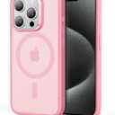 ESR for iPhone 15 Pro Case, Compatible with MagSafe, Shockproof Military-Grade Protection, Scratch-Resistant Back, Magnetic Phone Case for iPhone 15 Pro, Classic Hybrid Case, Frosted Pink