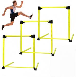 Adjustable Height Hurdles Training Equipment, 3Pcs Practice Hurdles Track and Field for Agility Training, Indoor & Outdoor Detachable Jumping Speed Hurdles for Football, Soccer, Basketball, Dogs