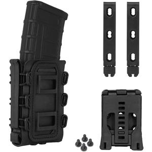 KRYDEX 5.56mm 7.62mm Magazine Pouch with MOLLE Clip and Belt Clip Universal Mag Holder (BK)
