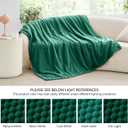 BEDELITE Fleece Throw Blanket for Couch & Bed - 3D Jacquard Decorative Dark Green Blanket, Super Soft and Cozy Warm Fuzzy Blanket All Seasons Suitable, 60x80Inches
