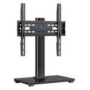 PERLESMITH Universal TV Stand, Table Top TV Stand for 32-60 inch TVs & Monitors, Height Adjustable TV Mount Stand Holds up to 88 lbs with Tempered Glass Base & Wire Management, VESA 400x400mm PSTVS04