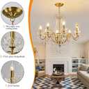 YYJLX Modern Crystal Chandelier 8 Light Candle Ceiling Chandelier Vintage Gold Pendant Light Fixture for Dining Room Living Room Foyer Kitchen Bedroom