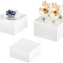 Acrylic Dessert Stand,Buffet Risers, Food Risers, Multi-Purpose Cake Stand for Parties, Weddings, Birthdays, Catering, Jewelry,Collectibles (White, 6"x7"x8")