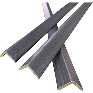 3 PCS 45" Wall Corner Protector Trim Borders for Wall Oak Wood Grain Wall Edge Strip Crown Molding Trim Door and Window Frames Mirror Backsplash Tile Edge, Gray 