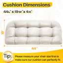 MAGIC ELEPHANT Outdoor Bench Cushion, Memory Foam Loveseat Cushion for Patio Furniture Wicker Chair, Settee Porch Swing Seat Cushion, 44 x 19 Inches (Antique White)