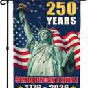 3 x 250th Anniversary America USA Garden Flag for Outside, Statue of Liberty Semiquincentennial 250 Years 1776-2026 Double-Sided Waterproof Yard Flag 12x18 Inch for 4th of July Memorial Day Decor