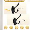 Brushed Gold Heavy Duty Wall Hooks  6 Pack Black Coat Hooks for Hanging Coats,Robes,Bags,Hats,Wall Mounted with Includes Two Types of Installation Screws TYDLSJ