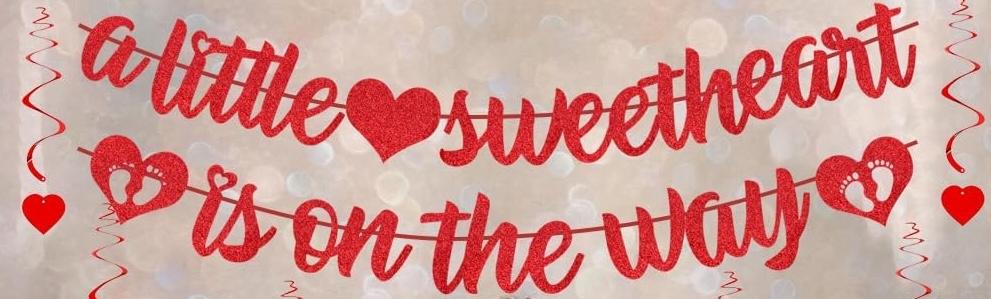 Valentine's Day Baby Shower Decorations Balloons Valentines Baby Shower Banner