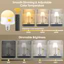 5000mAh Rechargeable Light Bulbs with Remote: E26 Led Battery Operated Light Bulb with 10 Colors & Timer for Sconces & Lamps - Dimmable Cordless Magnetic Bulbs with Remote for Non-Hardwired Fixture