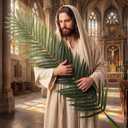 Giegxin 1 PC 55 Inch Palm Branches Leaves for Palm Sunday Easter Palms Fronds Artificial Leaves Stem Religious Christian Decor for Easter Holy Week Floral Arrangement Supply Church Altar Decor (Green)