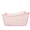 W WEYLAN TEC Freestanding Large Foldable Bath Tub Bathtub for Petite Adult Children Baby Toddler Pink