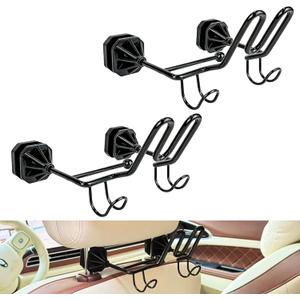 2-Pack Truck Hard Hat Holder, Multi-Functional Accessory with Three Extra Hooks, Perfect for Storing Hard Hats, Safety Vests, Tool Bags and Cowboy Hat