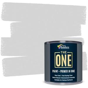 THE ONE Paint & Primer: Most Durable All-in-One Furniture Paint, Cabinet Paint, Front Door Paint, Wall Paint, Bathroom, Kitchen - Fast Drying Craft Paint Interior/Exterior (Light Grey, Gloss, 8.5oz)