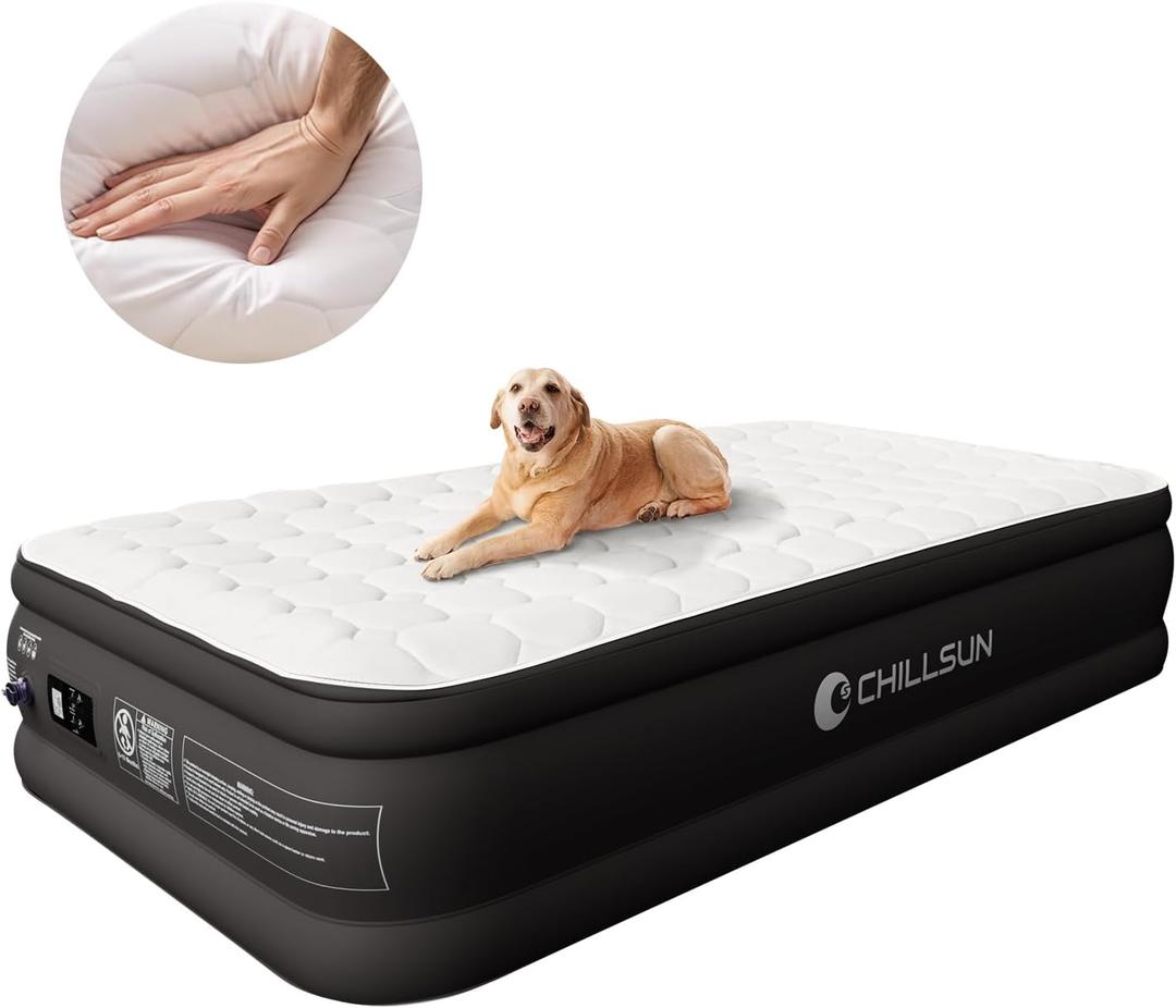 CHILLSUN Twin Air Mattress with Built in Pump, 2025 Upgraded 18" Raised Comfort Blow up Mattress, Durable Inflatable Mattress Air Bed for Guests & Home, Colchon Inflable Airbed 700lbs Max