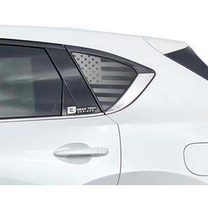 BOGAR TECH DESIGNS Precut Quarter Window American Flag Vinyl Decal Sticker Compatible with Mazda CX-5 2017-2025, Matte Black