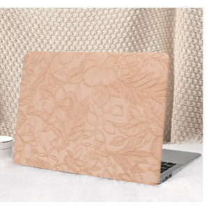 Seorsok Compatible with MacBook Air 13 Inch Case 2022 2021 2020-2018 Release A1932 A2179 M1 A2337,Elegant Leaves Flowers Leather Plastic Hard Shell Case with Keyboard Cover,Pink Blooming Floral