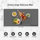 Silicone Mats for Kitchen Counter, Treerit 47.24"x 23.62" Extra Large Silicone Mat, Non-slip Heat Resistant Kitchen Counter Mat, Quartz Countertop Protector, Shipped Rolled Up, No Creases, Gray