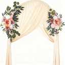 2 Pack Wedding Arch Flowers, Artificial Corner Floral Swag, Wedding Arrangements Decor for DIY Ceremony Reception, Sweetheart Table Chair Backdrop, Welcome Sign Banquet Party(Pink-White)