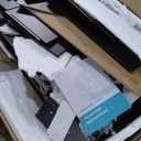 LINSY HOME Glass Top Vanity White Makeup Vanity with Mirror and Lights, 47" Make Up Vanitys Desk with Storage, 9 Drawers, 2 Cabinets and Outlet, Big Vanity Table for Bedroom, Women, Girls