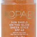 Kopari Sun Shield On-The-Glow Sheer Sunscreen Stick SPF 40, Sweat and Water Resistant Roll On Sunscreen For Face and Body with Vitamin E and Bisobolol, 1oz
