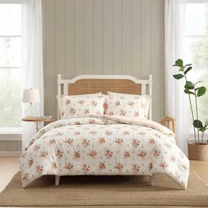 Laura Ashley - King Comforter Set with Shams, Cotton, Reversible