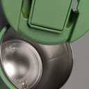 14oz Insulated Vacuum Food Jar with Buckle Lid,Soup Thermo for Hot Food Kids,Wide Mouth Leakproof Stainless Steel Lunch Container with Spoon-Green