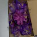 Women's Fascinators Feathers Mesh Ribbons Tea Party Hats with Headband and Clip Fascinator Hat (Purple)