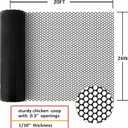 Plastic Chicken Wire Mesh - 24 in x 20 ft Black,Comes with 30 Twist Ties, Plastic Wire Mesh Fence for Dogs, Cats & Poultry - Garden Netting & Animal Barrier, Balcony Netting for Pets - WEYHDDTL