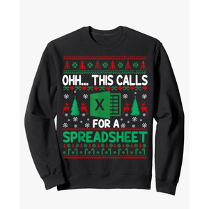 Oh this calls for a Spreadsheet Christmas sweater Excel Sweatshirt Size XL