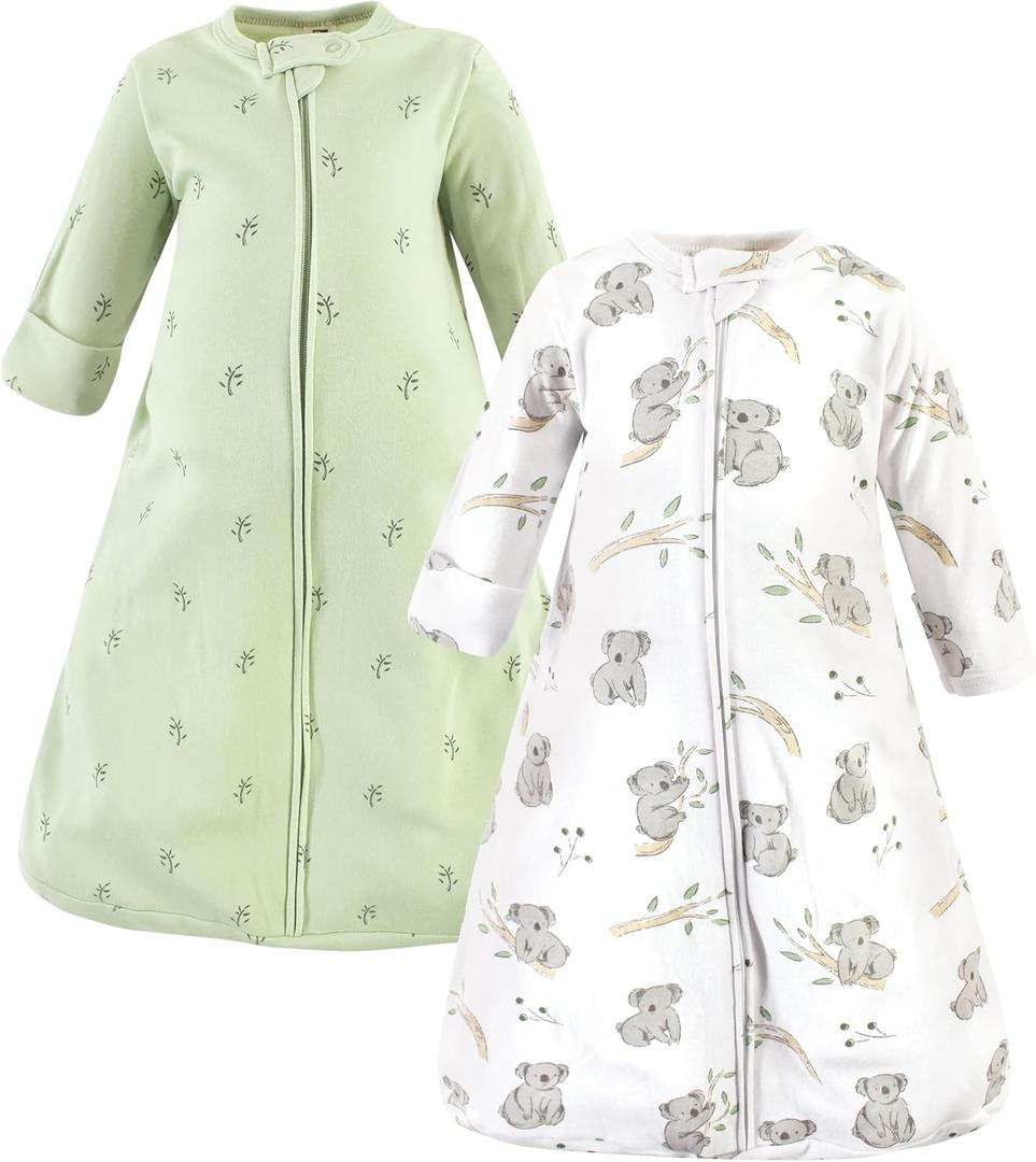 Hudson Baby Unisex Baby Cotton Long-Sleeve Wearable Sleeping Bag, Sack, Blanket (White, S)