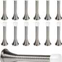 KISEER 10Pack Spring Door Stops 3 1/4 Inch Flexible Heavy Duty Spring Door Stopper with RustProof Screw Rubber Bumper Tips (Satin Nickel)