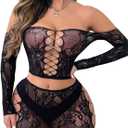 XIUSEMY Women Lingerie Set Sexy Bodysuit Two Piece Babydoll Chemise Nightwear