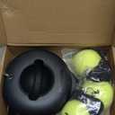 Hikeen Premium Tennis Trainer Rebound with Metal Base,Portable Solo Tennis Trainer Set with 3 Highly Elastic String Balls,Tennis Practice Equipment for Adult Kids and Beginners (Black)