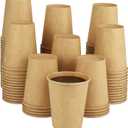Paper Cups, 100 Pack 8 Oz Kraft Disposable Cups, Paper Coffee Cups 8 Oz, Hot Cups Water Cups for Home Office Outdoor