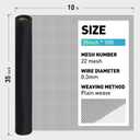304 Stainless Steel Mesh Window Screen Roll,35IN x 10FT Black Metal Window Screen Replacement,Window Screen Mesh for Window,Door,Patio,Pet,Vent,Filter,Porch,Cage and DIY Projects (22 Mesh)