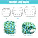 wegreeco Reusable Swim Diapers,Baby & Toddler Snap One Size Adjustable Reusable Baby Swim Diaper (Diving, Ocean, Turtle, Large, 3 Pack)