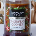 Tuscany Candle Gingerbread Cookies Long-Lasting Scented Jar Candle, 18 oz
