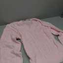 GORGLITTER Women's Cable Knit Chunky Sweater V Neck Long Sleeve Cozy Pullover Jumper Top Pink XX-Large