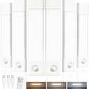 EZVALO 7.8" Rechargeable Motion Sensor Light Indoor, 6-Pack Under Cabinet Lighting, Wireless Closet Lights, 30 LED, Dimmable, 3 Color Temperatures, Step Lights for Kitchen, Pantry, Bedroom, Wardrobe