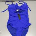 Tempt Me Women Sexy Cutout One Piece Swimsuits Tummy Control High Waisted Halter Front Tie Knot Bathing Suit (Small, Royal Blue)