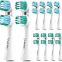 Replacement Heads Compatible with Spin brush Electric Powered Toothbrush Adults, 10 Pack Brush Head Replacement Refill, Green+Blue